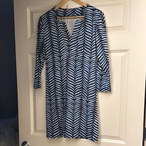 Blue and Black Chevron Dress